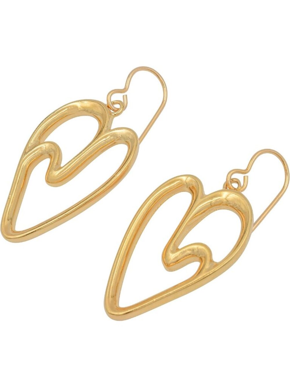 Minimalist Heart Dangle Earrings - 14K Gold Plated, Gold-Filled Hooks, Gift